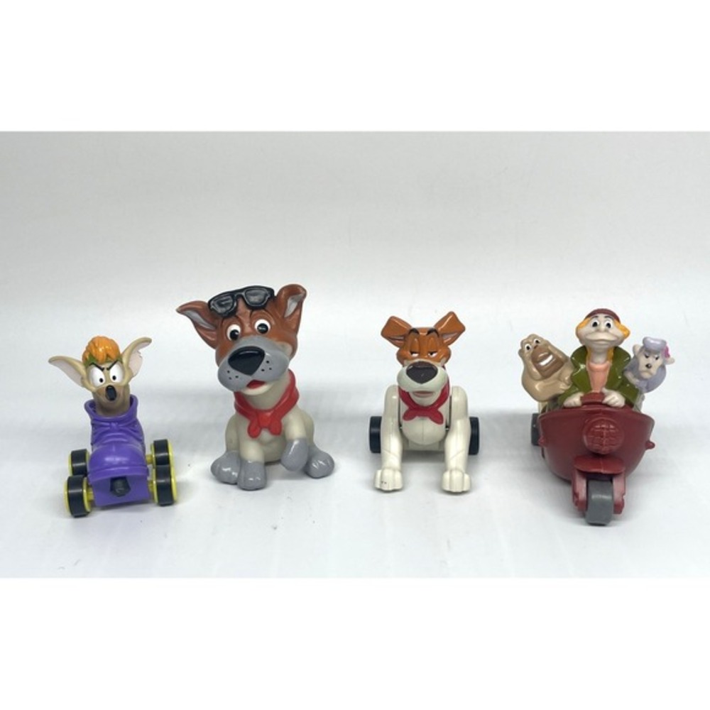 Vintage Disneys Oliver and Company Kids Meal Toys LOT of 4